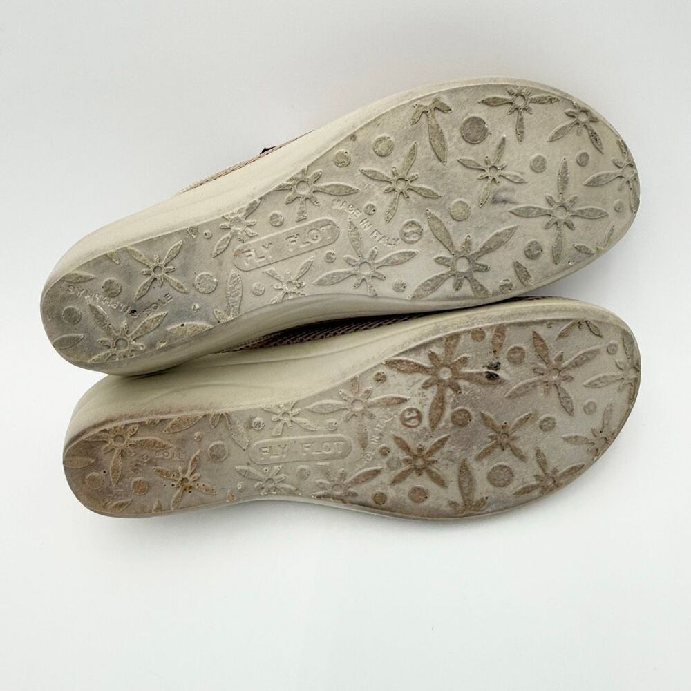 Fly Flot Womens Beige Slip-On Mule Shoes Cloth Slippers - US Size 8-8.5 / EU 39 - Picture 11 of 11